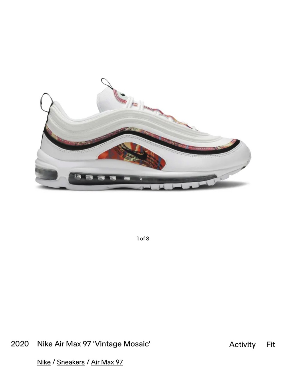 Nike Air Max 97 White with Multicolor Mosaic Accents